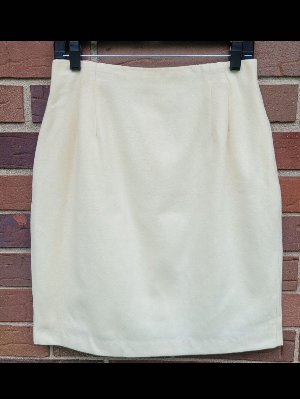 Vintage Sue Brett Wool Knee Length Skirt Butter Yellow, Womens 12 Petite, 29W